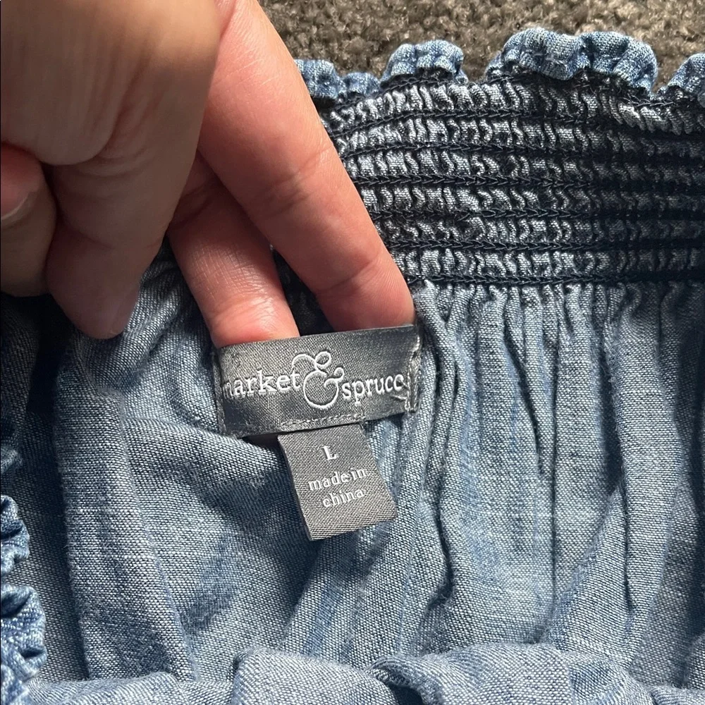 Market & Spruce Chambrays Off-Shoulder Dress